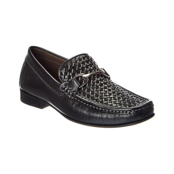 Donald Pliner Dannie Woven Leather Loafer Black